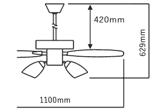 AEE695071 + AA41897L / AA41897L(N) + AE40387E 傾斜対応 LED 電球色/昼白色 6灯 KOIZUMI(コイズミ)製シーリングファンライト