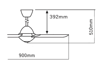 AM46422E + AE40387E,壁コントローラ式  大風量 傾斜対応 軽量 KOIZUMI(コイズミ)製シーリングファン