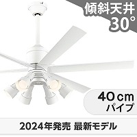 シーリングファンライト ホワイト/ウッド柄 LED電球付き LED 電球色 6灯 薄型 軽量 ダイコー製シーリングファンライト【DJE055