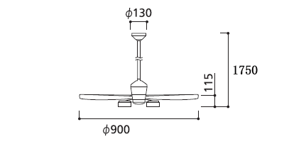 WF811P1 + WF822LR / WF822NR + WF734P1,高演色LED [R15] ODELIC(オーデリック)製シーリングファンライト【生産終了品】