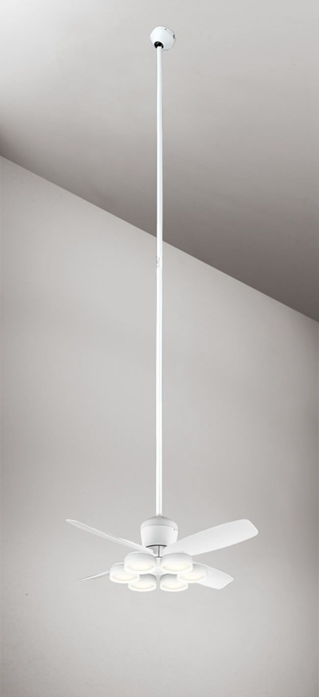 大風量 傾斜対応 LED 電球色/昼白色 6灯 オーデリック製シーリングファンライト【OCB069】｜<公式>シーリングファン・ライト通販専門店 |  ファズー【品揃え日本一】WF811 + WF823LD / WF823ND + WF736