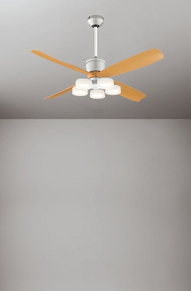 WF081P1(080#+911#) + WF065LR / WF065NR + WF611P1,高演色LED [R15] 大風量 傾斜対応 LED 電球色/昼白色 5灯 軽量 ODELIC(オーデリック)製シーリングファンライト