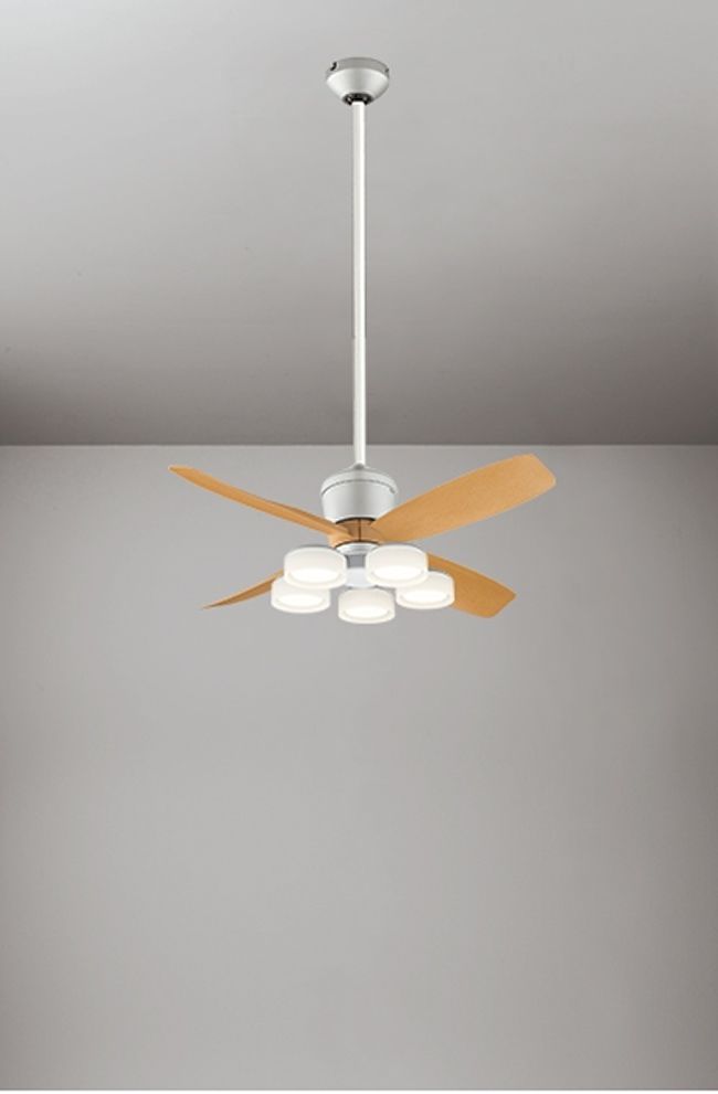 WF091P1(090#+921#) + WF065LR / WF065NR + WF613P1,高演色LED [R15] 大風量 傾斜対応 LED 電球色/昼白色 5灯 ODELIC(オーデリック)製シーリングファンライト