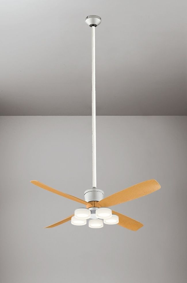 WF081P1(080#+911#) + WF065LR / WF065NR + WF614P1,高演色LED [R15] 大風量 傾斜対応 LED 電球色/昼白色 5灯 ODELIC(オーデリック)製シーリングファンライト