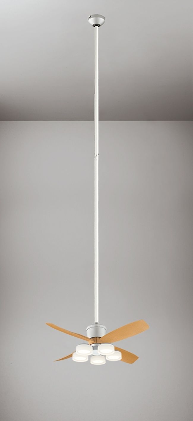 WF091P1(090#+921#) + WF065LR / WF065NR + WF616P1,高演色LED [R15] 大風量 傾斜対応 LED 電球色/昼白色 5灯 ODELIC(オーデリック)製シーリングファンライト