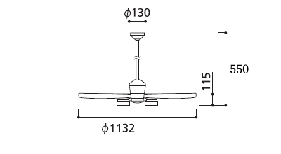 WF080P1(080#+910#) + WF065LR / WF065NR + WF611P1,高演色LED [R15] 大風量 傾斜対応 LED 電球色/昼白色 5灯 軽量 ODELIC(オーデリック)製シーリングファンライト