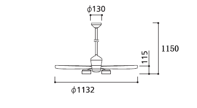 WF080(080#+910#) + WF065LR / WF065NR + WF613,高演色LED [R15] ODELIC(オーデリック)製シーリングファンライト【生産終了品】