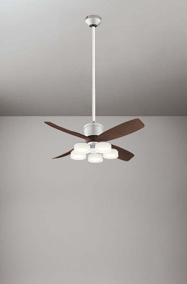 WF090P1(090#+920#) + WF065LR / WF065NR + WF613P1,高演色LED [R15] 大風量 傾斜対応 LED 電球色/昼白色 5灯 ODELIC(オーデリック)製シーリングファンライト