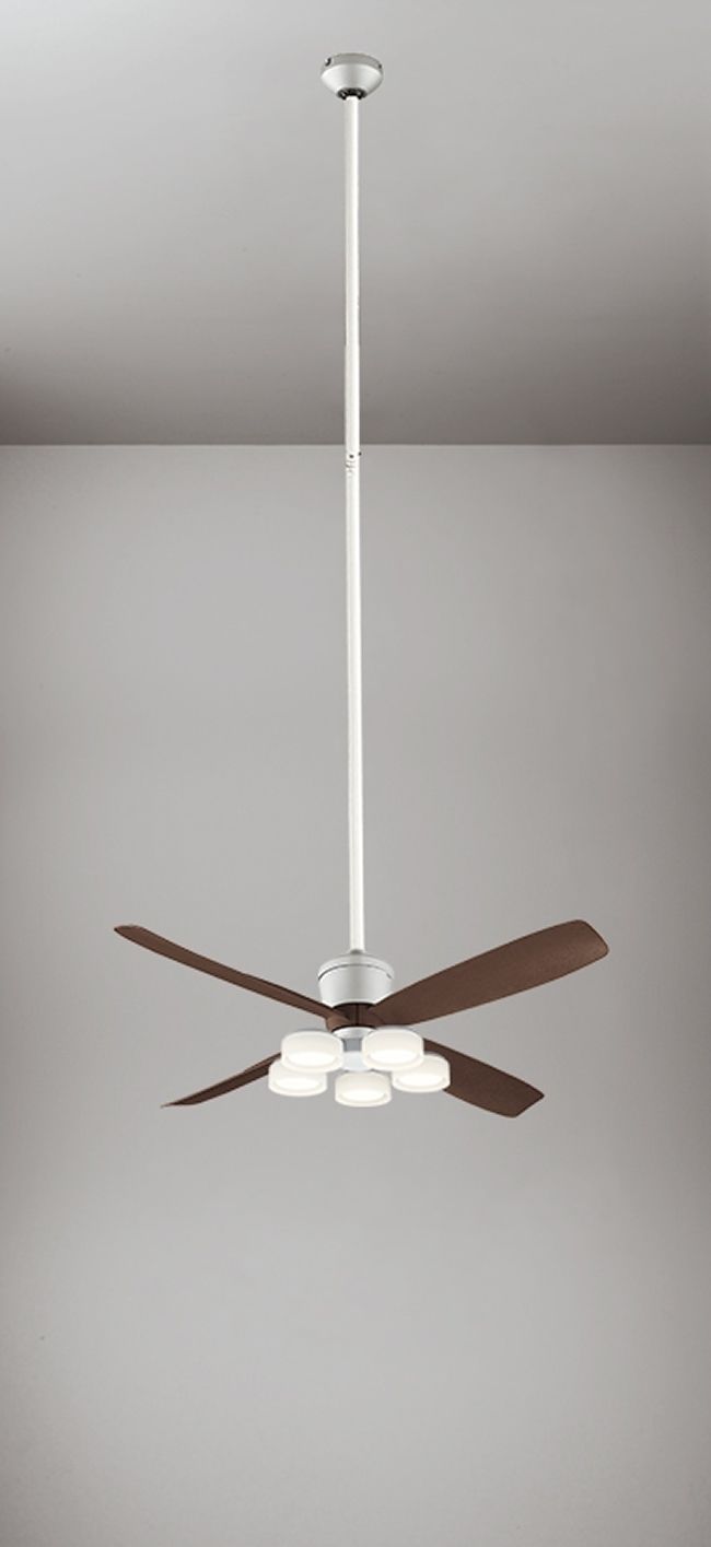 WF080P1(080#+910#) + WF065LR / WF065NR + WF615P1,高演色LED [R15] 大風量 傾斜対応 LED 電球色/昼白色 5灯 ODELIC(オーデリック)製シーリングファンライト