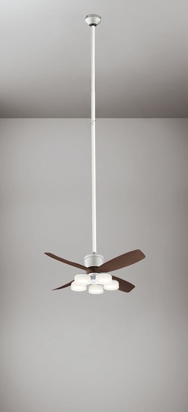 WF090P1(090#+920#) + WF065LR / WF065NR + WF615P1,高演色LED [R15] 大風量 傾斜対応 LED 電球色/昼白色 5灯 ODELIC(オーデリック)製シーリングファンライト