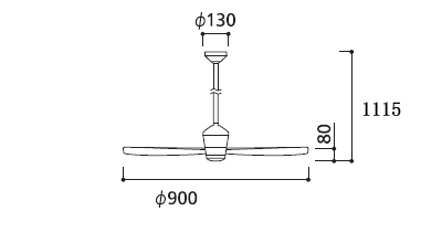 WF811 + WF733 ODELIC(オーデリック)製シーリングファン【生産終了品】