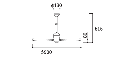 WF091P1(090#+921#) + WF611P1 大風量 傾斜対応 軽量 ODELIC(オーデリック)製シーリングファン