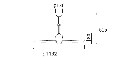 WF080P1(080#+910#) + WF611P1 大風量 傾斜対応 軽量 ODELIC(オーデリック)製シーリングファン