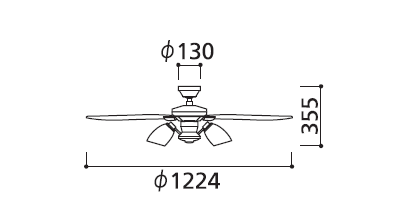 WF802 + WF806LD / WF806ND ODELIC(オーデリック)製シーリングファンライト【生産終了品】