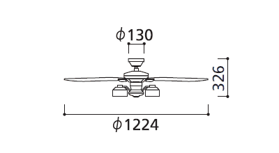 WF802 + WF276LD / WF276ND ODELIC(オーデリック)製シーリングファンライト【生産終了品】