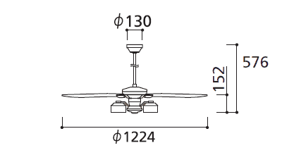 WF803 + WF275LD / WF275ND + WF983 ODELIC(オーデリック)製シーリングファンライト【生産終了品】