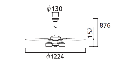 WF802 + WF276LD / WF276ND + WF986 ODELIC(オーデリック)製シーリングファンライト【生産終了品】