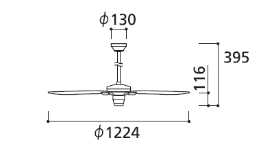 WF801P2 + WF972P1 軽量 ODELIC(オーデリック)製シーリングファン