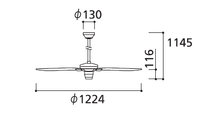 WF803 + WF989 ODELIC(オーデリック)製シーリングファン【生産終了品】
