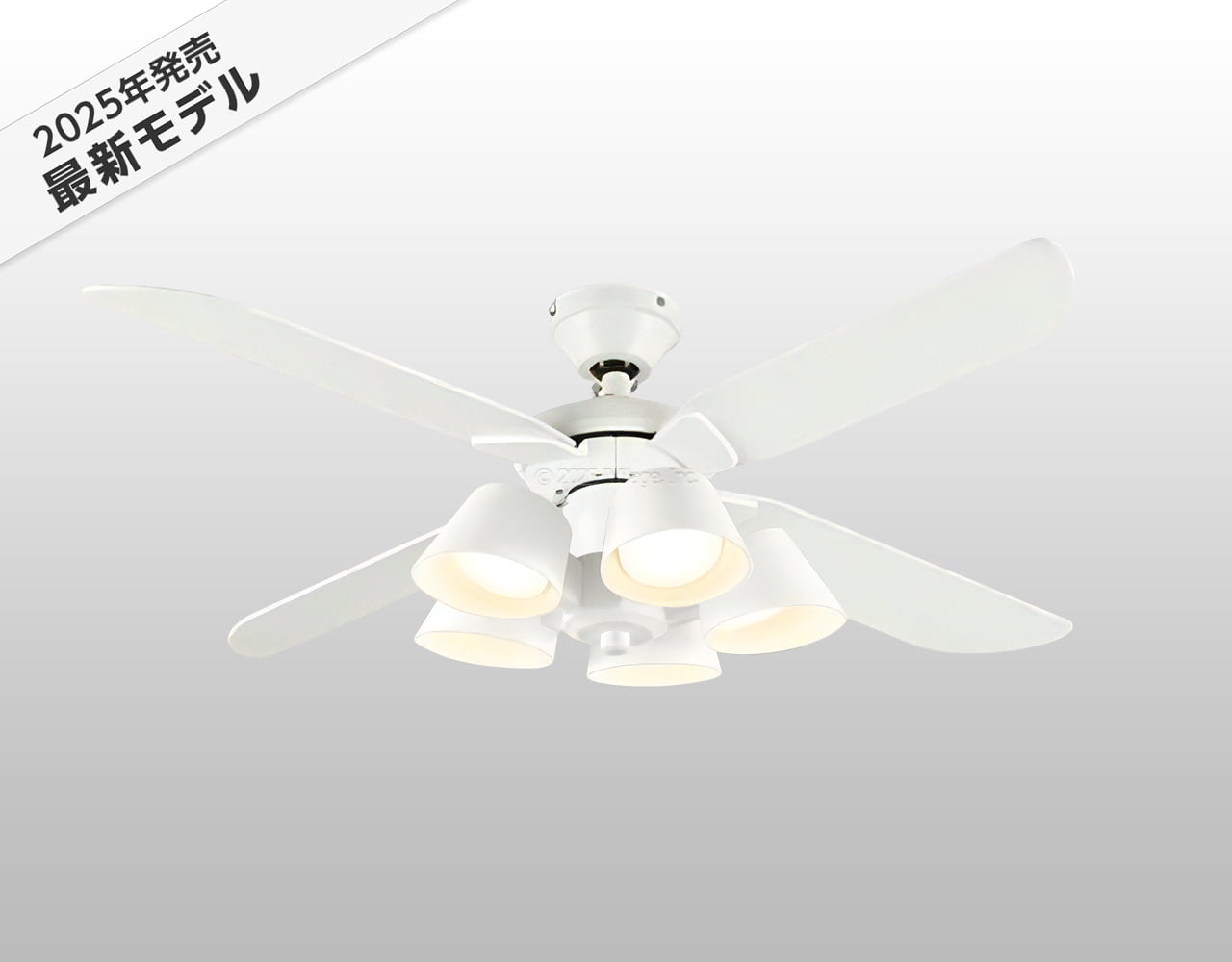 WF054 + WF227LR / WF227NR / WF227WR,高演色LED [R15]  LED 電球色/昼白色/温白色 5灯 軽量 ODELIC(オーデリック)製シーリングファンライト