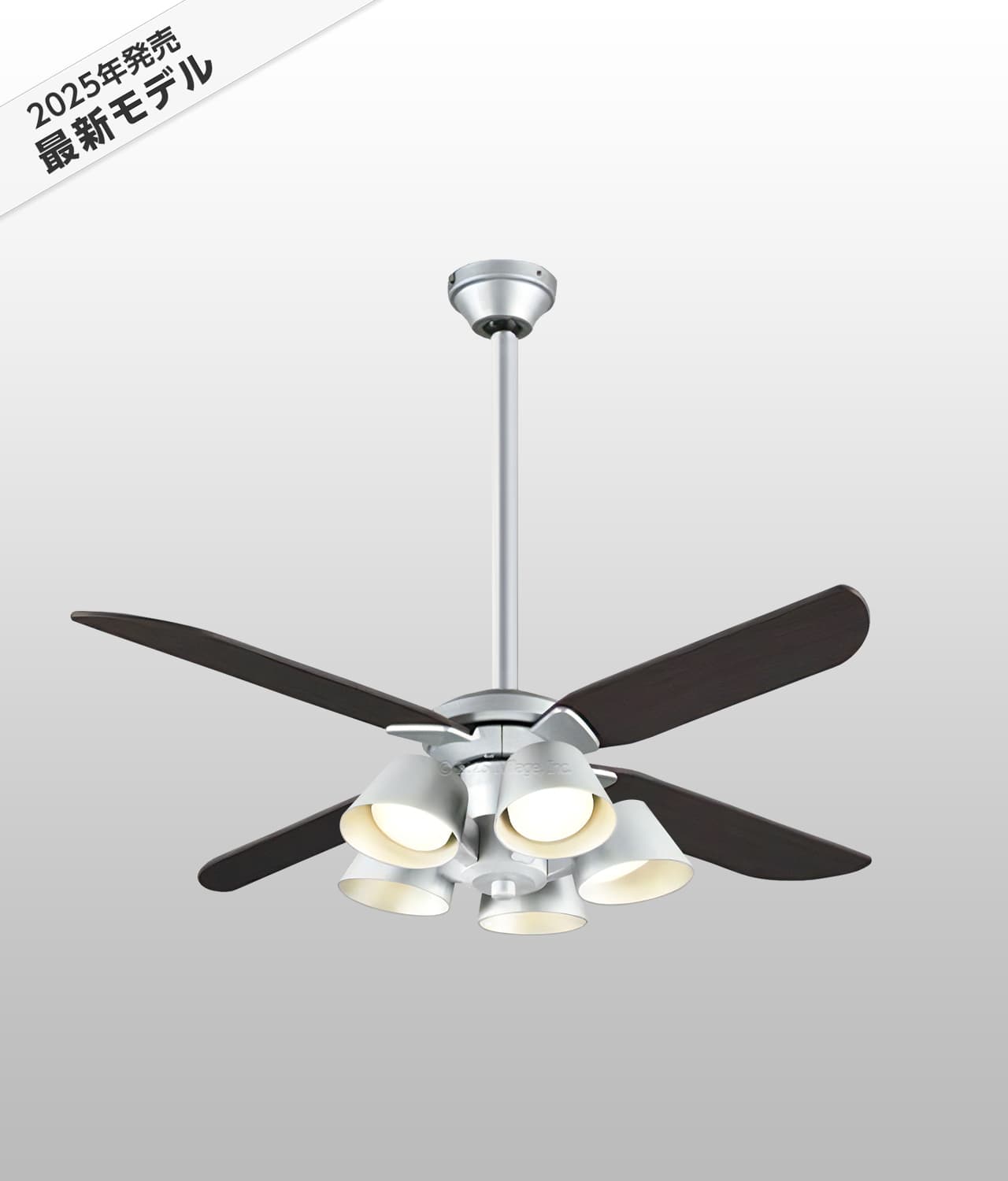 WF056 + WF229LR / WF229NR / WF229WR + WF989P1,高演色LED [R15]  傾斜対応 LED 電球色/昼白色/温白色 5灯 軽量 ODELIC(オーデリック)製シーリングファンライト