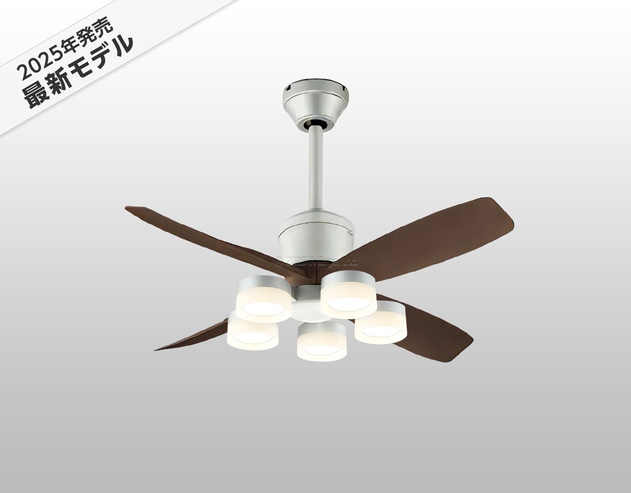 WF090P1(090#+920#) + WF300LR / WF300NR / WF300WR + WF612P1C,高演色LED [R15] 大風量 傾斜対応 LED 電球色/昼白色/温白色 5灯 軽量 ODELIC(オーデリック)製シーリングファンライト