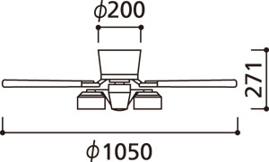 WF209LD / WF209ND ODELIC(オーデリック)製シーリングファンライト【生産終了品】