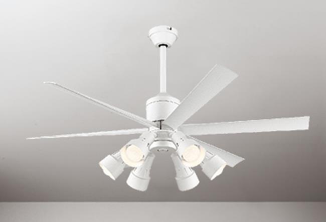 WF239 + WF277PR + WF731,高演色LED [R15]  大風量 傾斜対応 LED 調光・光色切替(電球色-昼白色) 6灯 ODELIC(オーデリック)製シーリングファンライト