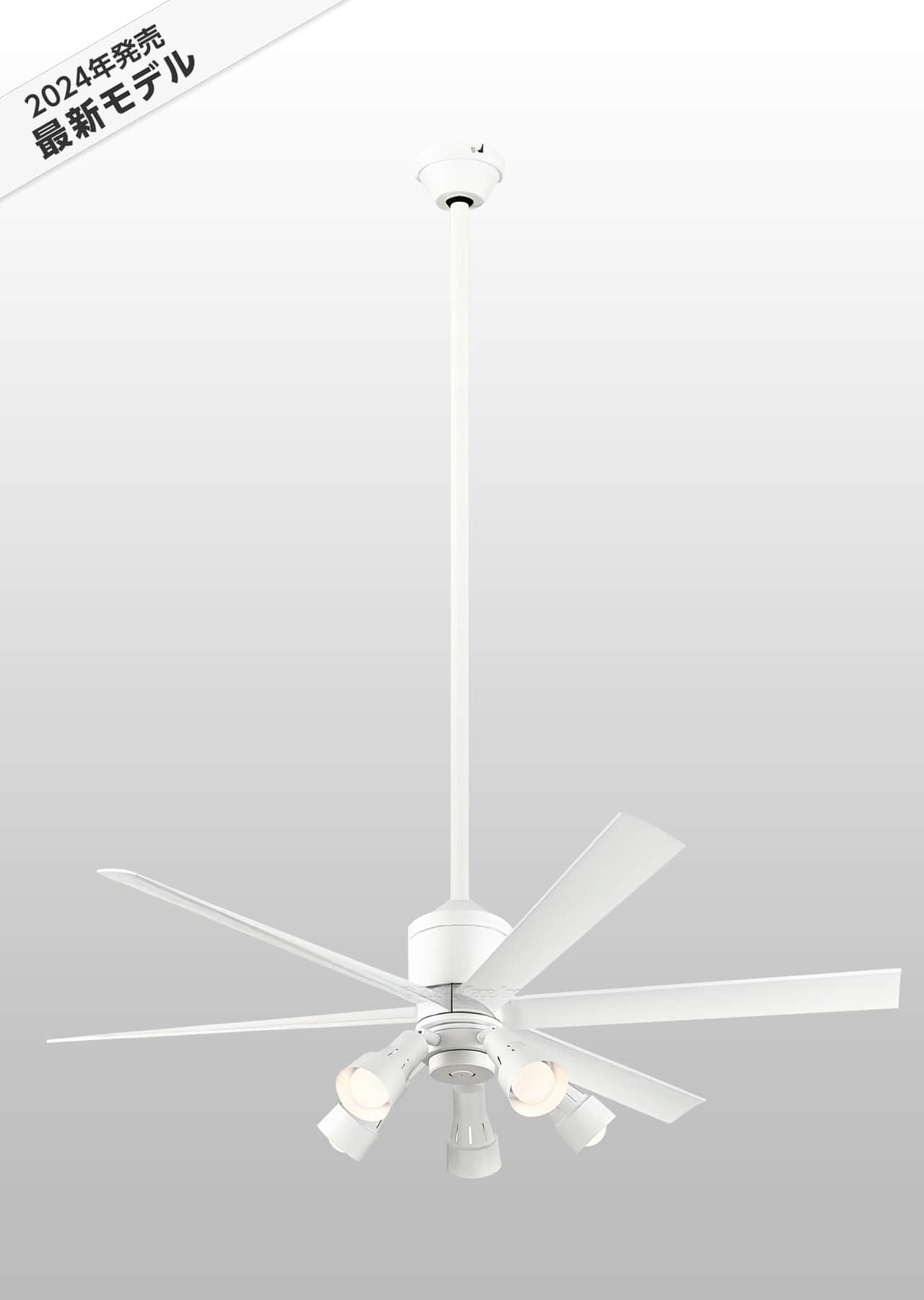 WF239P1 + WF278PR1 + WF735P1,高演色LED [R15]  大風量 傾斜対応 LED 調光・光色切替(電球色-昼白色) 5灯 ODELIC(オーデリック)製シーリングファンライト