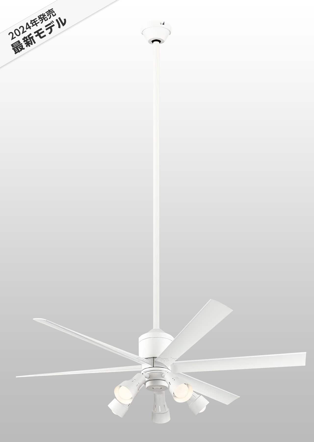 WF239P1 + WF278PR1 + WF736P1,高演色LED [R15]  大風量 傾斜対応 LED 調光・光色切替(電球色-昼白色) 5灯 ODELIC(オーデリック)製シーリングファンライト