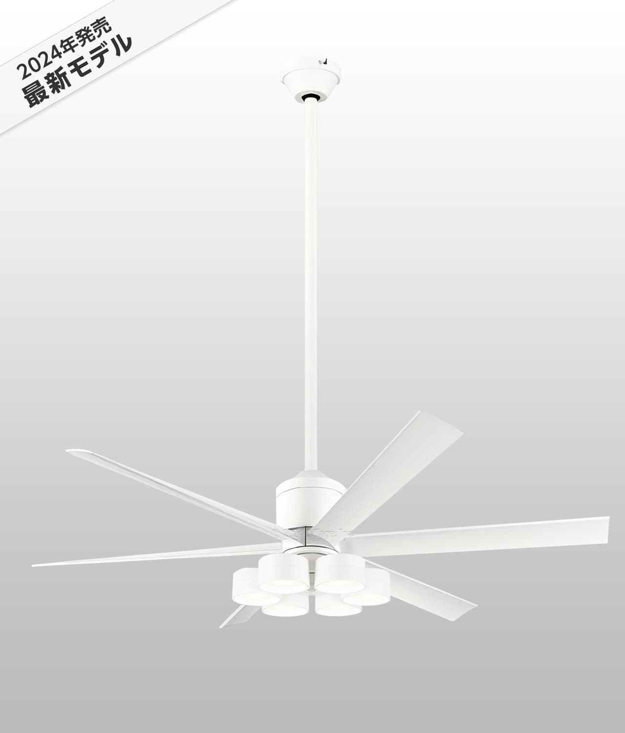 WF239P1 + WF287PR + WF734P1,高演色LED [R15]  大風量 傾斜対応 LED 調光・光色切替(電球色-昼白色) 6灯 ODELIC(オーデリック)製シーリングファンライト