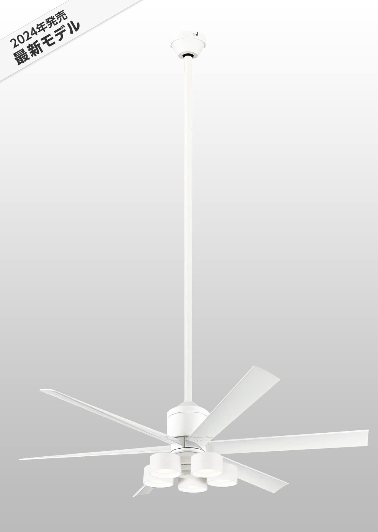 WF239P1 + WF288PR + WF736P1,高演色LED [R15]  大風量 傾斜対応 LED 調光・光色切替(電球色-昼白色) 5灯 ODELIC(オーデリック)製シーリングファンライト