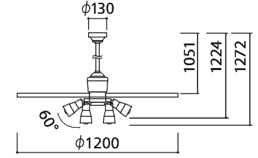 WF249 + WF280PR + WF739,高演色LED [R15]  ODELIC(オーデリック)製シーリングファンライト【生産終了品】