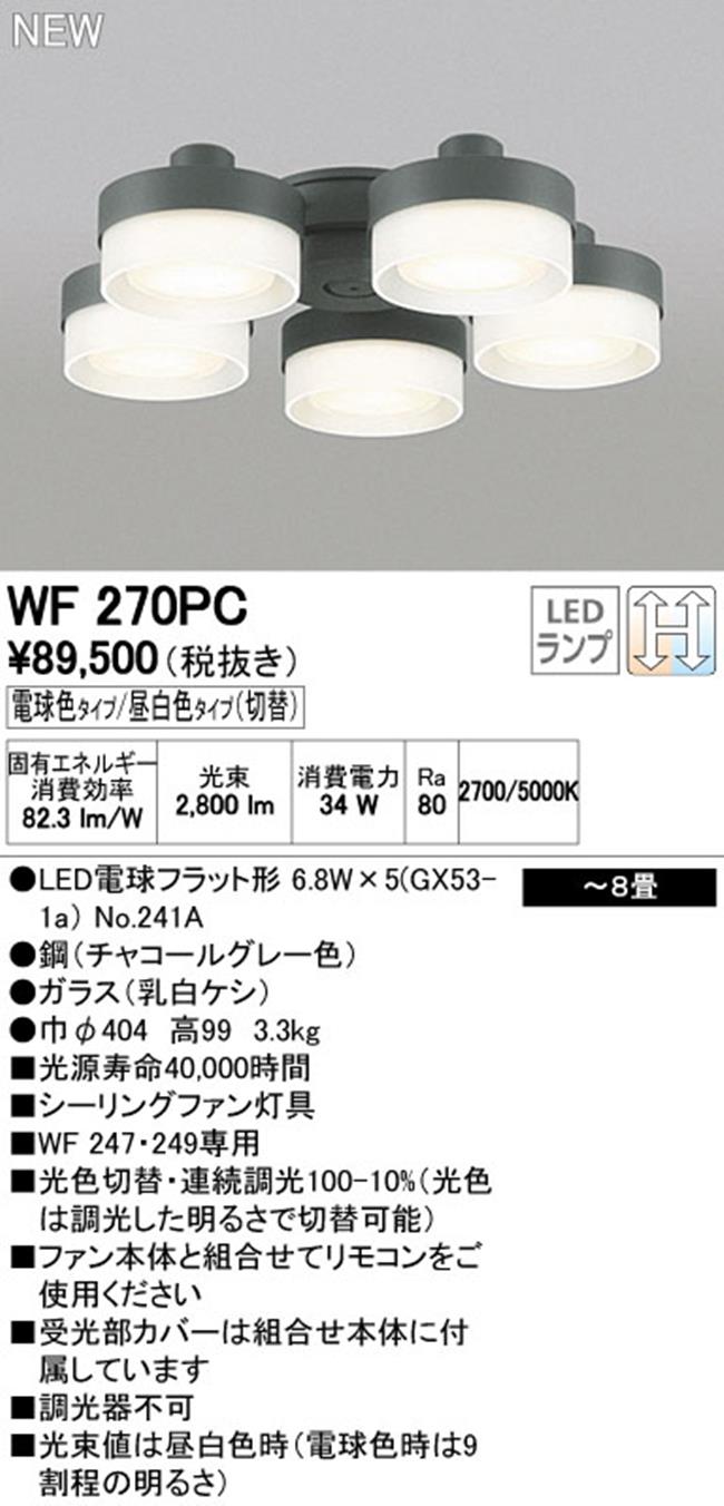 WF260PR,5灯灯具単体 高演色LED [R15]  ODELIC(オーデリック)製シーリングファン オプション単体