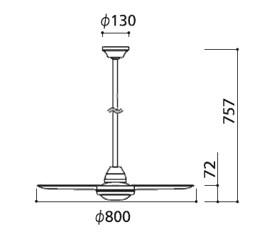 WF410 + WF016 傾斜対応 小型 軽量 ODELIC(オーデリック)製シーリングファン