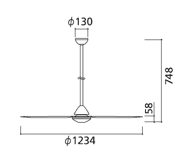 WF506 + WF666 ODELIC(オーデリック)製シーリングファン【生産終了品】