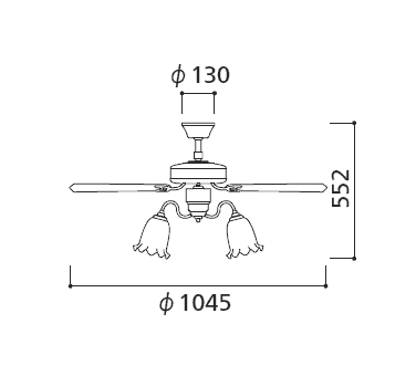 WF774 + WF778L / WF778N ODELIC(オーデリック)製シーリングファンライト【生産終了品】