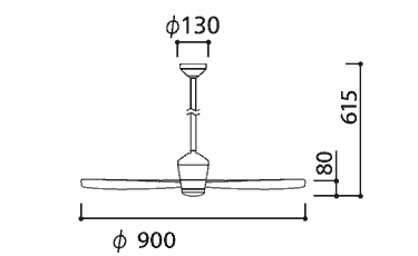 WF091(090#+921#) + WF612C ODELIC(オーデリック)製シーリングファン【生産終了品】