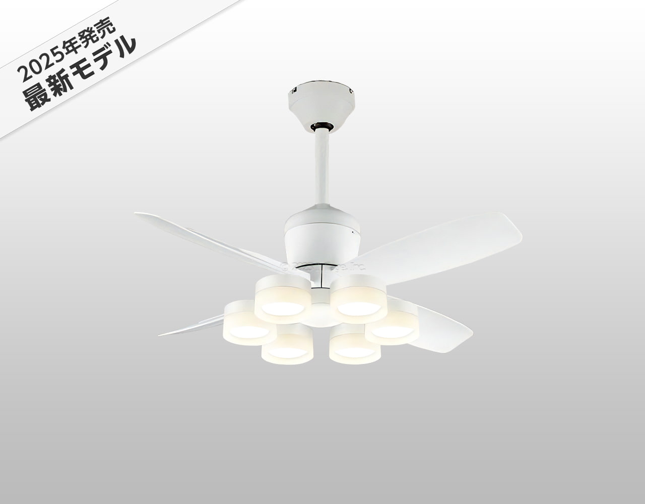 WF811P2 + WF297LR / WF297NR / WF297WR + WF731P1,高演色LED [R15]  大風量 傾斜対応 LED 電球色/昼白色/温白色 6灯 軽量 ODELIC(オーデリック)製シーリングファンライト
