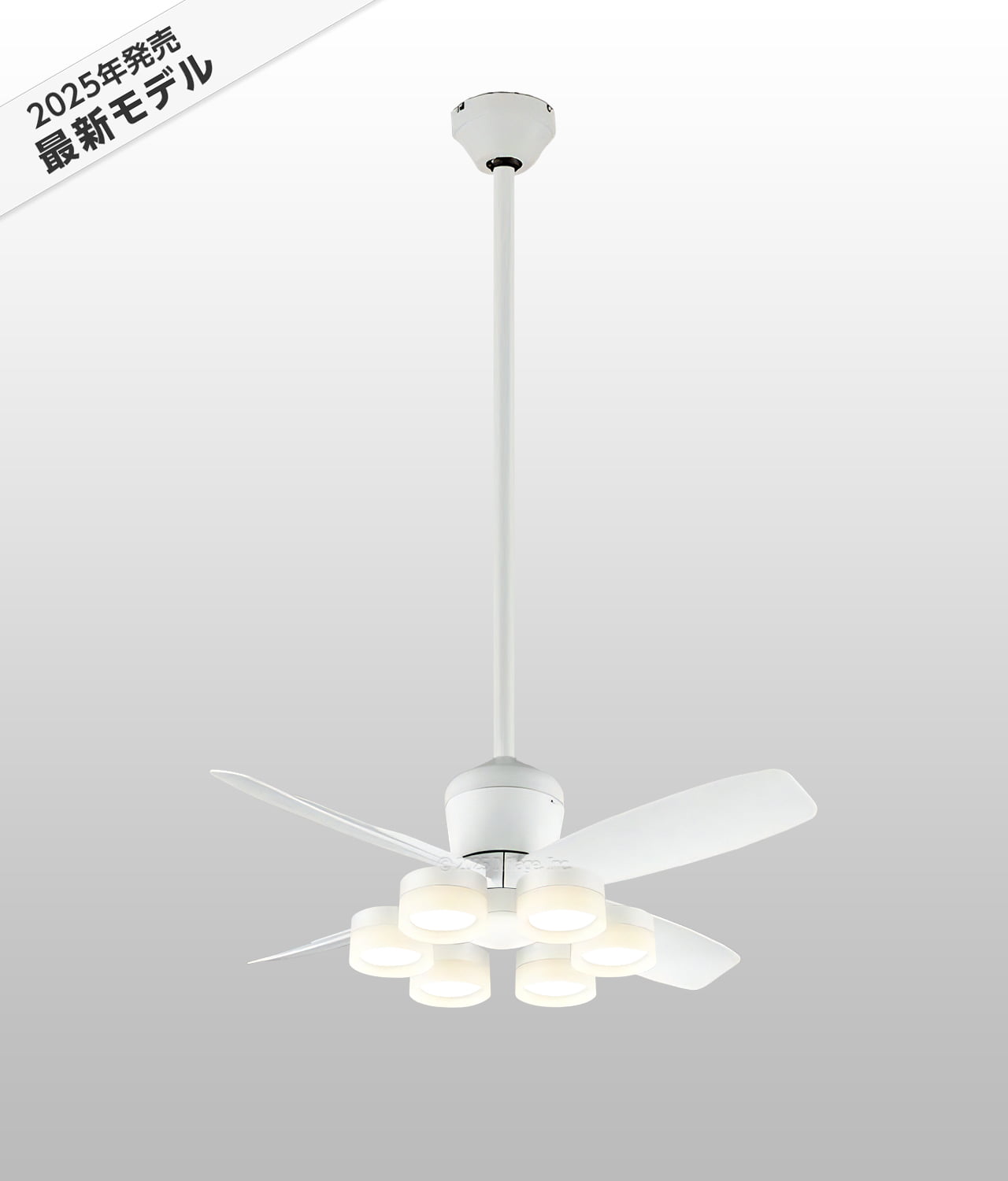 WF811P2 + WF297LR / WF297NR / WF297WR + WF734P1,高演色LED [R15]  大風量 傾斜対応 LED 電球色/昼白色/温白色 6灯 ODELIC(オーデリック)製シーリングファンライト