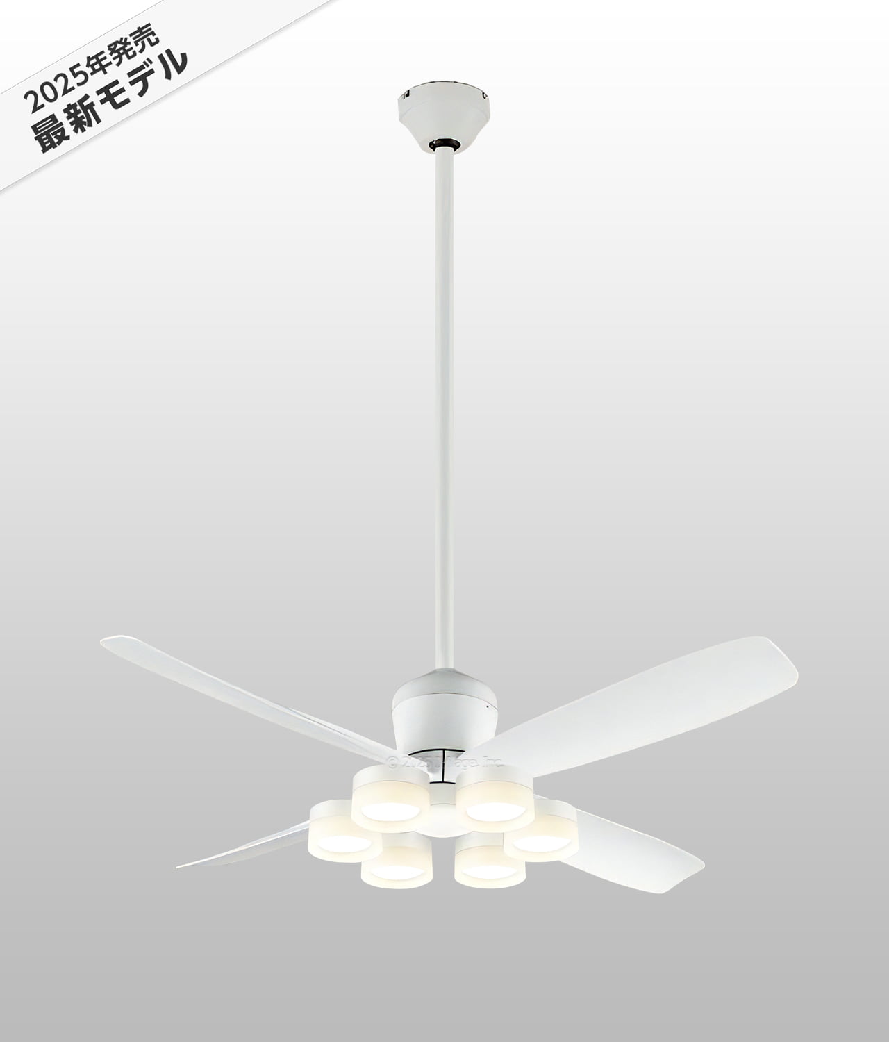 WF813P2 + WF297LR / WF297NR / WF297WR + WF734P1,高演色LED [R15]  大風量 傾斜対応 LED 電球色/昼白色/温白色 6灯 ODELIC(オーデリック)製シーリングファンライト