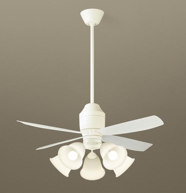XS70240K/SP7070 + SPL5540K / SPL5540K(D) + SPK021K + SPK071 大風量 傾斜対応 LED 電球色/昼光色 5灯 Panasonic(パナソニック)製シーリングファンライト