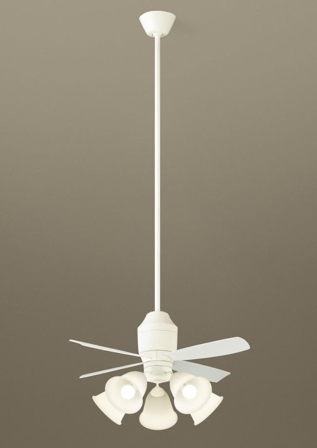 XS75540K/SP7075 + SPL5540K / SPL5540K(D) + SPK101 + SPK071 傾斜対応 LED 電球色/昼光色 5灯 Panasonic(パナソニック)製シーリングファンライト