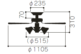 IPH-6000M + LEDC88006 + LD2602 / ND2602 TOSHIBA(東芝ライテック)製シーリングファンライト【生産終了品】