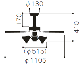 IPH-5200M + BFC60010Z TOSHIBA(東芝ライテック)製シーリングファンライト【生産終了品】