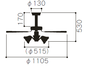 IPH-5100M + IC80071N-6G TOSHIBA(東芝ライテック)製シーリングファンライト【生産終了品】