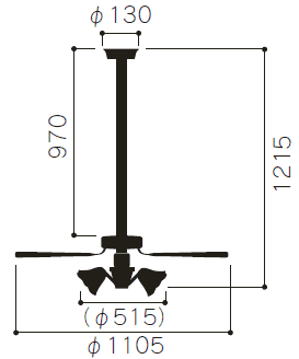 IPH-5200M + BFC60010Z + IPH-535N TOSHIBA(東芝ライテック)製シーリングファンライト【生産終了品】