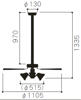 IPH-5100M + IC80071N-6G + IPH-533N TOSHIBA(東芝ライテック)製シーリングファンライト【生産終了品】