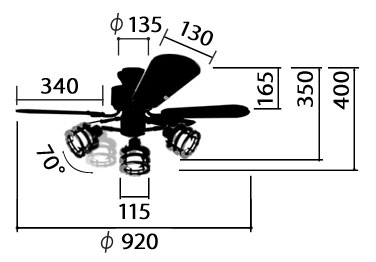 YCF-378IV + LD2602 / ND2602 YOUWA(ユーワ)製シーリングファンライト【生産終了品】