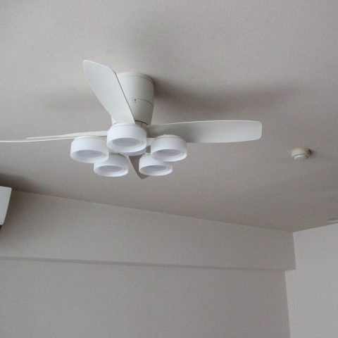 大風量 LED 電球色/昼白色 5灯 薄型 軽量 オーデリック製シーリングファンライト【OCB042】